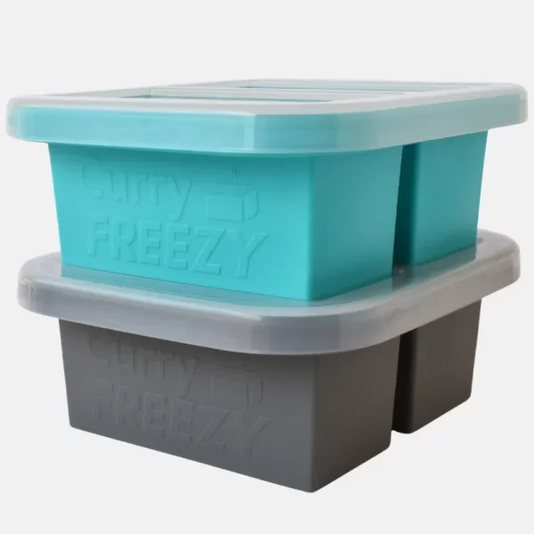 curry freezy 2 cavity stackable lid design doe more storage space.