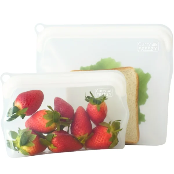 flat style sandwich and snack bag lunch bags curryfreezy reusable foodbag flat style zipper bag ziplock bag dishwasher safe freezing tray food storage container souper cubes stasher bags curry freezy white